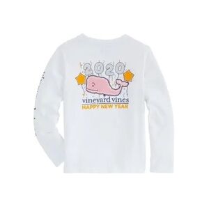 NWT Vineyard Vines Boy’s New Year's Eve Long Sleeve Shirt in White